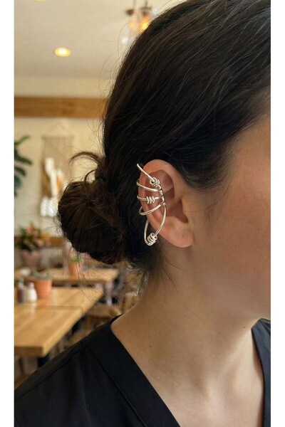 Clariss Brass Hoop Model Silver Color Cartilage Earrings