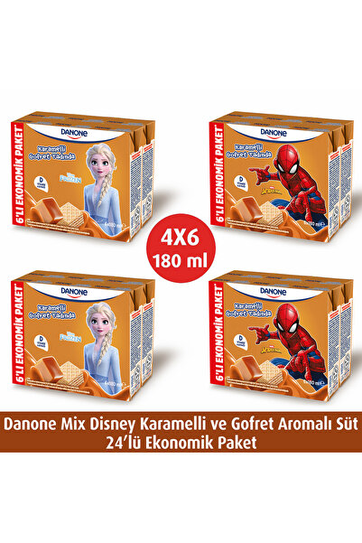 Danone Disney Karamelli Gofret Aromalı Süt 24 X 180 ML