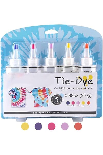 Generic 5 Colors DIY Tie Dye Kits Fabric Dye Set Fabric Paint 120ml/bottle wi...