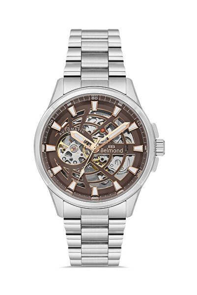 Belmond KNG1153.340 Gümüş & Kahverengi Çelik Kordon Otomatik Erkek Kol Saati
