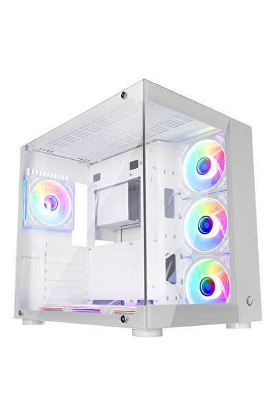 Rampage ICEWAVE PRO Beyaz Temperli Camlı 7*12cm ARGB Fan+Kontrolcü Transparan...
