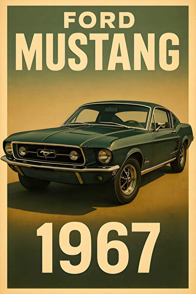 Hayal Poster Retro Ahşap Poster Ford Araba 35 Poster 20x30