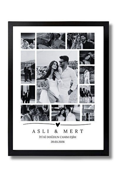 POSTER Kişiye Özel Fotoğraf Kolaj – İsimli & Tarihli Anı Posteri/Tablosu | Se...