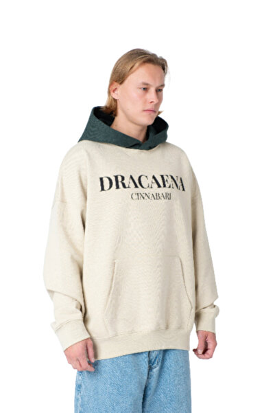 Dracaena cinnabari Beige printed hoodie