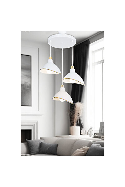 Duru Homelight Gima Üçlü Beyaz Avize