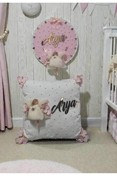 buketiket Dekoratif Keçe Peri Kızı Bebek Çocuk Kapı Süsü ve Takı Yastığı 2 li...