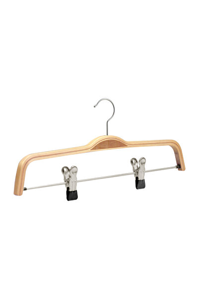 NYN Wooden Clothespin Skirt Trouser Hanger Natural Color 12 Pieces