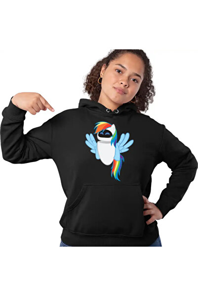 OEM Women's Hoodie Wall-E Robot Eve Unicorn Rainbow Future
