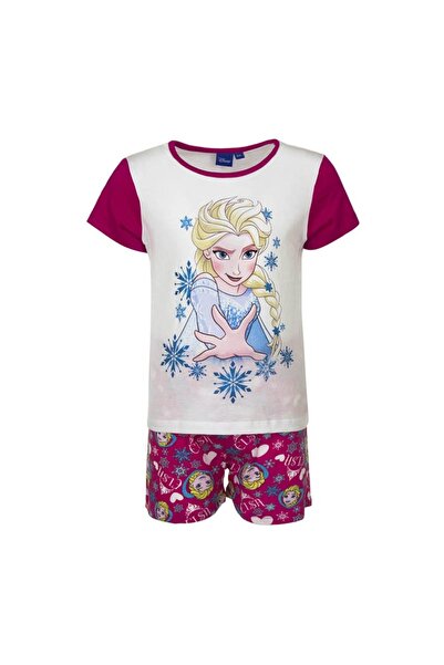 Frozen Set pijama fete: tricou si pantaloni scurti