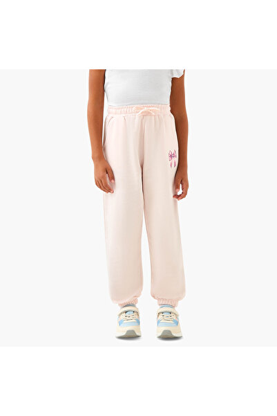 Juniors Bow Print Joggers with Drawstring Closure