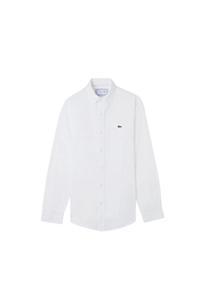Lacoste Slim Fit Buttoned Collar White Shirt