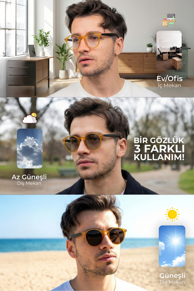 LUNOX Carlo Photochromic 2 in 1 (Blue Light Protection and Sun) Glasses