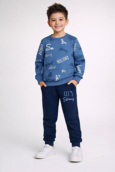nazarbebe Boys' Printed Sweatshirt and Sweatpants Set, Ages 7-10