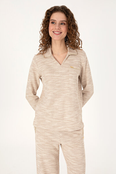 U.S. Polo Assn. Kadın Krem Polo Yaka Sweatshirt 50309326-VR256