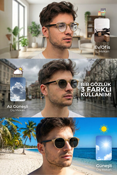 LUNOX Carlo Photochromic 2 in 1 (Blue Light Protection and Sun) Glasses