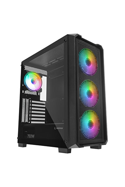 Rampage X-CHAIN Temper Camlı 750W 80 Plus Bronze 4 Adet RGB Fanlı Gaming Oyun...