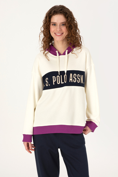 U.S. Polo Assn. Hanorac crem cu glugă pentru femei 50309073-VR256