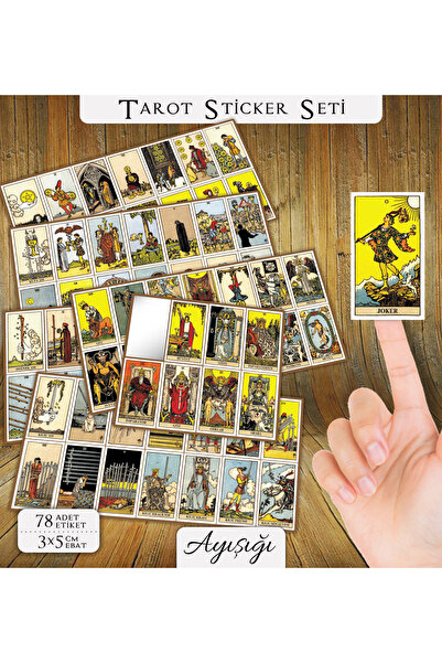 Ayışığı Desteleri Tarot Sticker Seti – 78 Adet Yapışkanlı Etiket (3x5 cm)