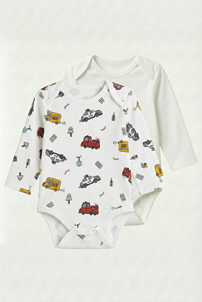 hepbaby Car, Set of 2 Long-Sleeved Snap-On Baby Bodysuits - Newborn–36 Months