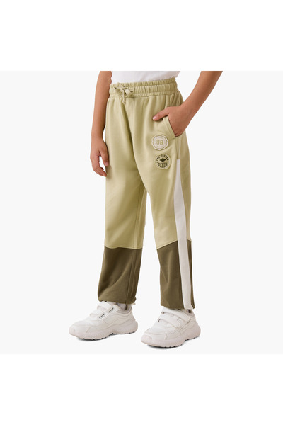 Lee Cooper Colourblock Joggers with Elasticated Waistband and Pockets