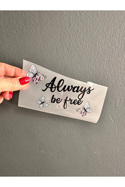 Gönülden Tasarım Iron-On Lettered Butterfly Transfer Print Arma 14X8 cm