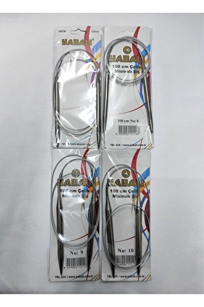 Deevy 100 Cm Çelik Misinalı Titanyum Örgü Şişi Seti - 4 Lü - 7-8-9-10 Numaralar