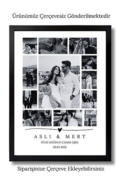 POSTER Kişiye Özel Fotoğraf Kolaj – İsimli & Tarihli Anı Posteri/Tablosu | Se...