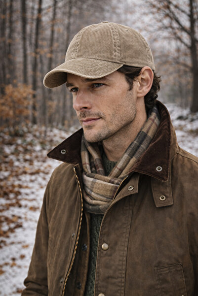 Külah Men's Premium Vintage Velvet Hat - Beige