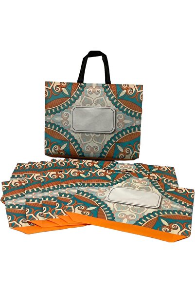 Generic 12 Pieces Re-usable Gift Bags with Handles Non-woven Trendy Packaging Bag for Shopping, Party Suppli