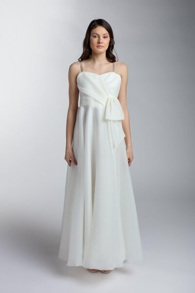 Kanilla Mojo Kız Çocuk 10-15 Yaş Fiyonk Detaylı İthal Şifon Elbise 5510 Ekru