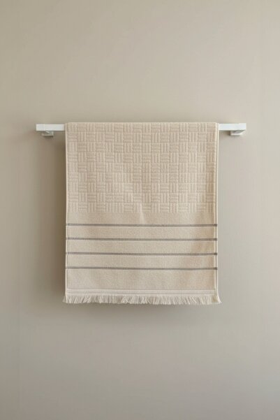 Anılsan منشفة يد زين البيضاء - 50x90 سم، 230 جرام، 100% قطن، منشفة سبا وفنادق...