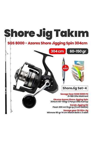 Okuma Savage SGS 8000 Olta Makinesi - Azores 304cm 60-150gr Shore Jigging Tak...