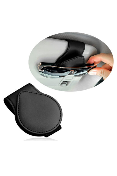 EHOME Magnetic Sunglass Holder for Car,PU Leather Sunglass Holder for Car Vis...