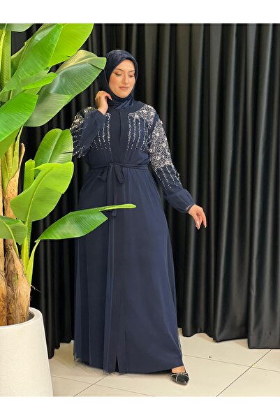 Butik büyük beden Pearl Jewelled Evening Dress