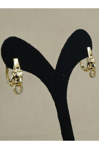 Bilge Kadın Aura Vip Zircon Stone Lion Figured Xuping Earrings, Stainless, Does Not Tarnish