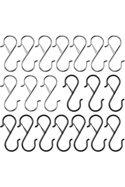 Arabest خطافات على شكل حرف S للتعليق مع مشبك أمان، خطافات معدنية شديدة التحمل...