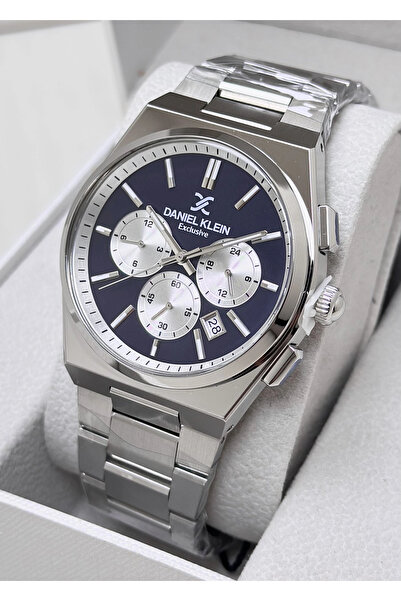 Daniel Klein Orijinal 2 Yıl Garantili Lacivert Kadran Metal Kordon Erkek Kol ...