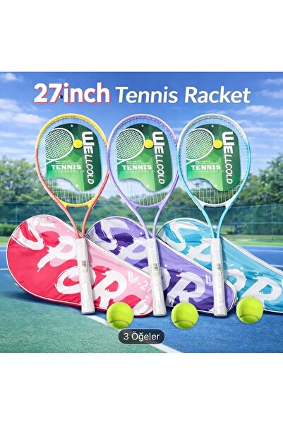 WELLCOLD Yüksek Kalite Düşük Sarsılma Pro Tenis Raketi 27 Inch L1 + Taşıma Ça...