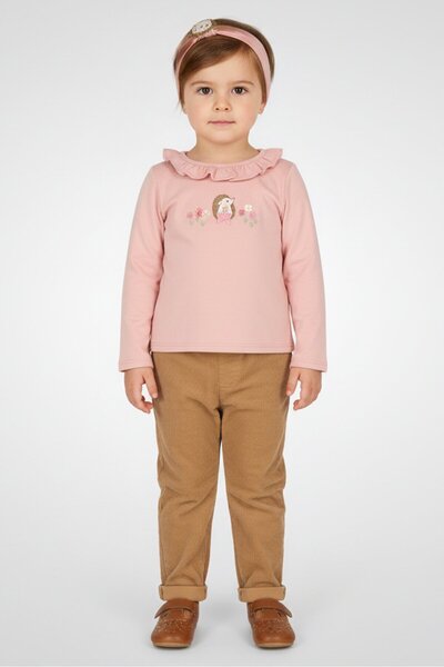 Bearpaw Toddlers Girl 3 Pcs Graphic Print Long Sleeve Top And Pants Set With ...