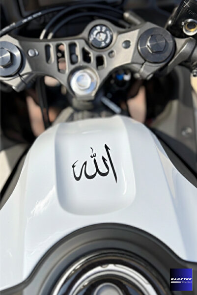 Banxtre Motosiklet Ön Depo önü ve Grenajlara Uyumlu Arapça Siyah Allah Yazı S...