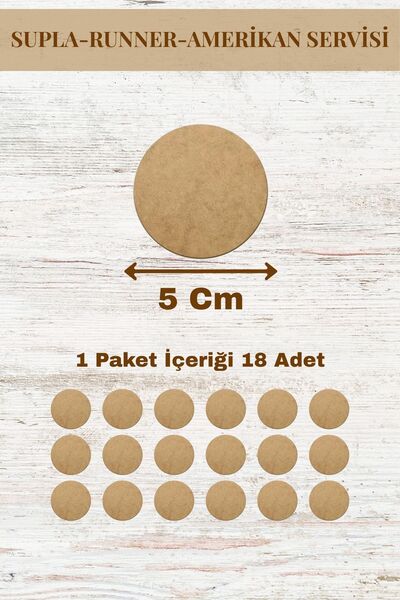 lexi Supla Amerikan Servis Runner MDF 3 mm Kalınlık 50 Ölçü Seçeneği (1-50 Cm)