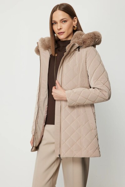 Ekol Dikiş Detaylı Kapüşonlu Şişme Mont 6617