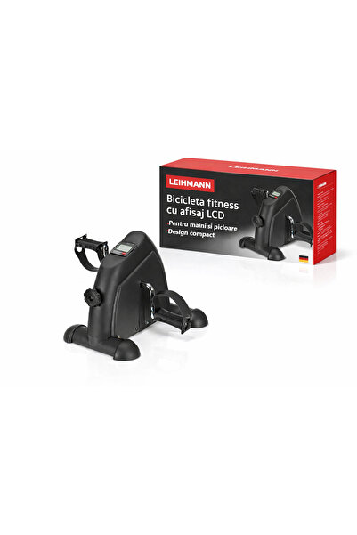 LEIHMANN Mini bicicleta de exercitii cu pedale, portabila cu afisaj LCD