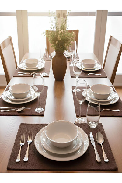 Miraçer Miraflor 18 Parça Porselen Yemek Takımı Premium 6 Kişilik