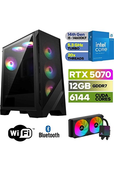 MSI Şafak-Gaming|RTX 5070 12GB |İ5 14600KF|32 DDR5 RAM |1 TB M.2 SSD 5000 400...