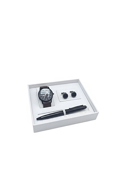 Boutique طقم هدايا رجالي انيق باللونين الاسود والبني