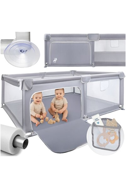 SOLTOY Tarc de joaca pentru copii, SOLTOY, 180x120 cm, design gri, protectii ...