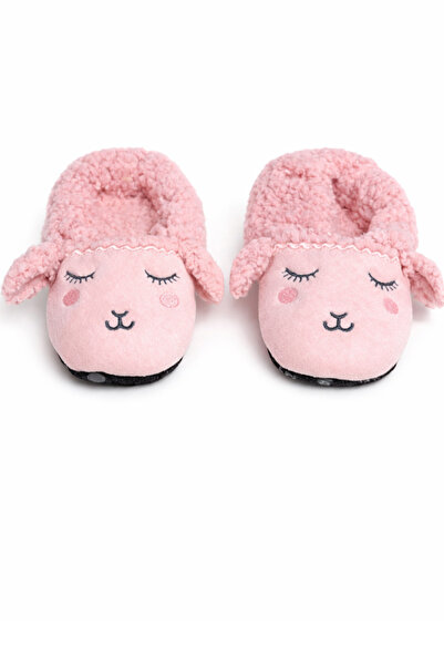 pufien Μαλακά μποτάκια για το σπίτι με μοτίβο αρνιού και λεπτομέρειες κεντήματος