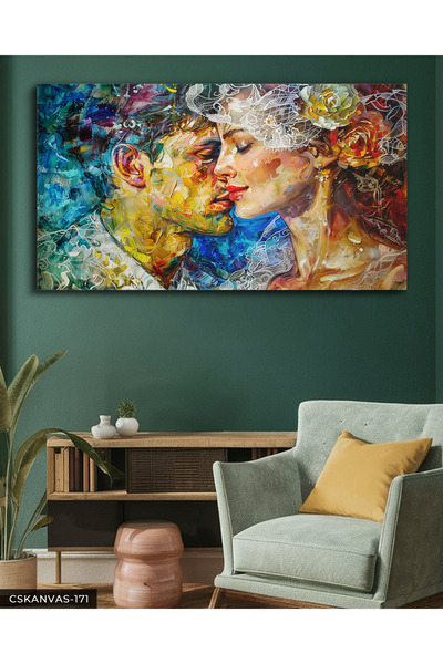 CeSht Colorful Happy Couple One Piece Canvas, Canvas Painting