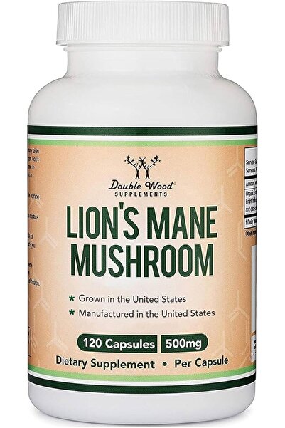 DOUBLE WOOD فطر عرف الأسد ٥٠٠ ملغ ١٢٠ كبسولة